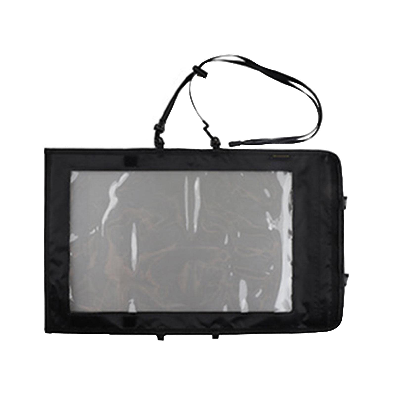 Klomveris Waterproof Map Case, 48.5 x 30cm Map Pouch Holder with Clear Window & Strap, TPU Document Holder Sealable Camping Accessories for Outdoor Adventures Camping Cycling(Color:Black)