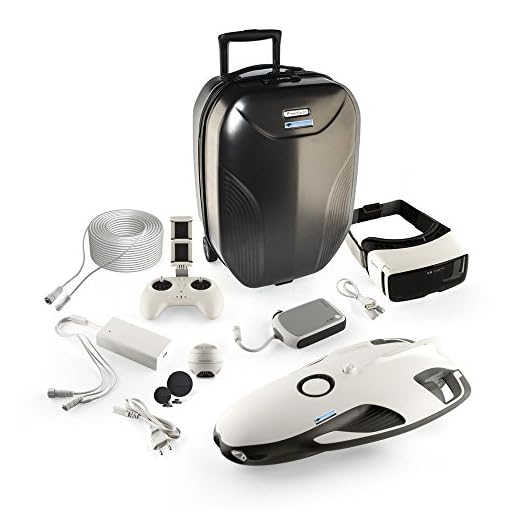 PowerVision PowerRay Wizard Drone sous-Marin 4K UHD avec Casque FPV pour Transmission en Temps réel 12.4 mpix Blanc