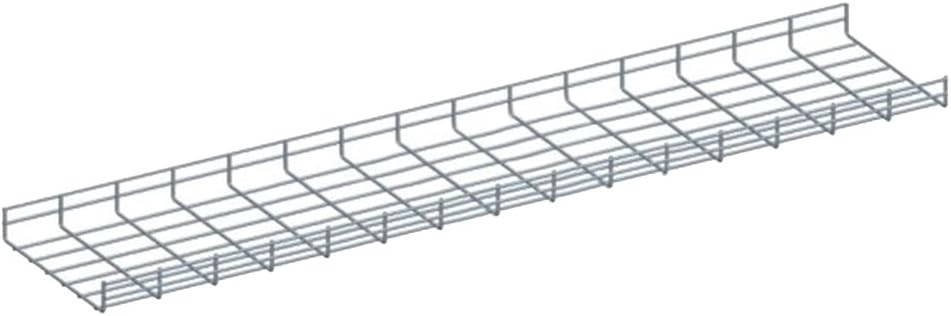 Quest Manufacturing Wire Mesh Cable Tray, 5' x 4"" W x 2"" H, Zinc (CT0504-03), Silver, 4in