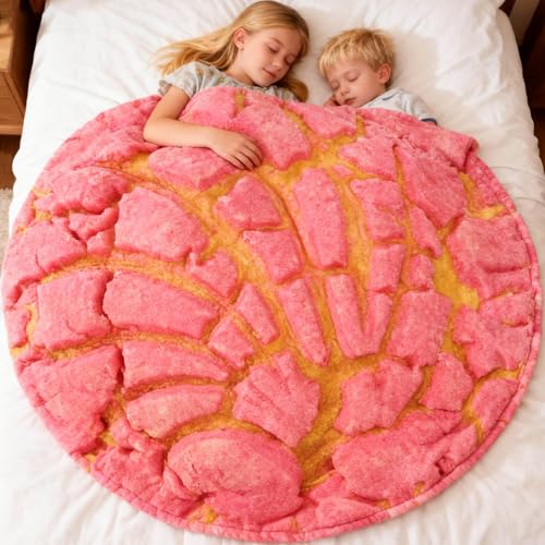 Image of Concha Blanket Baby Stuff Shower White Elephant Gifts for Kids Throw Blankets Wrap Swaddle Toddler Boy Girl Party Novelty Sweet Shell Bread Gag Pets Soft Fleece 40in