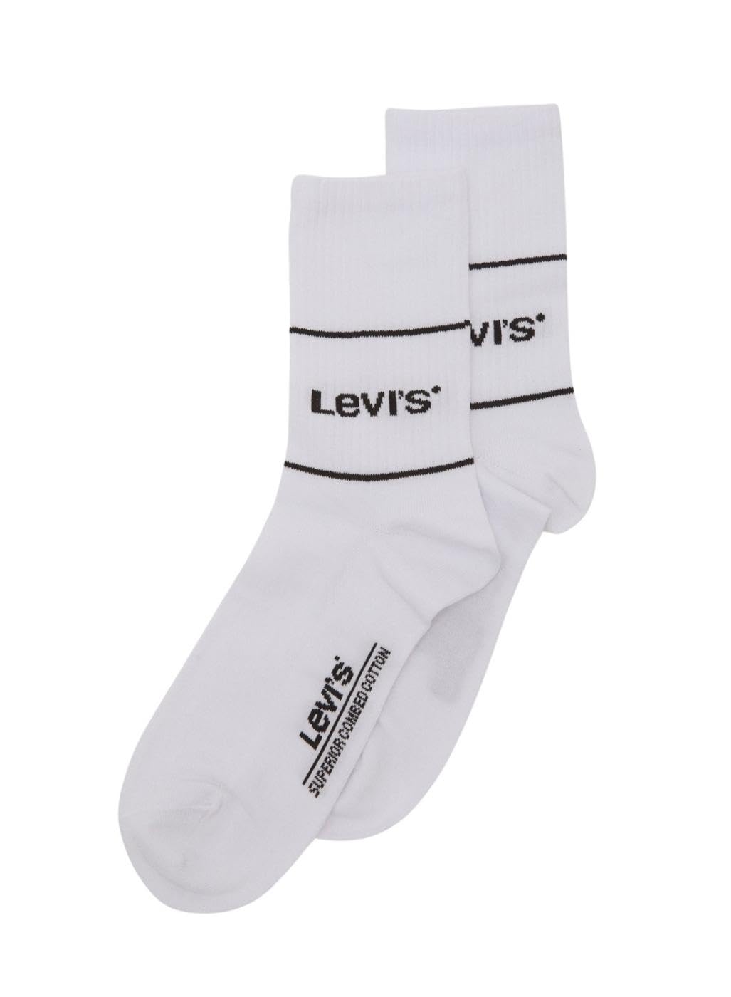 Levi's Unisex Logo Sport Short Cut Socks sock, opacity, white/blue red, 43 regular