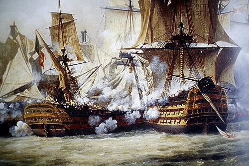 Toile de la bataille de Trafalgar par Louis Crépin - Tableau déco salon 60x90cm
