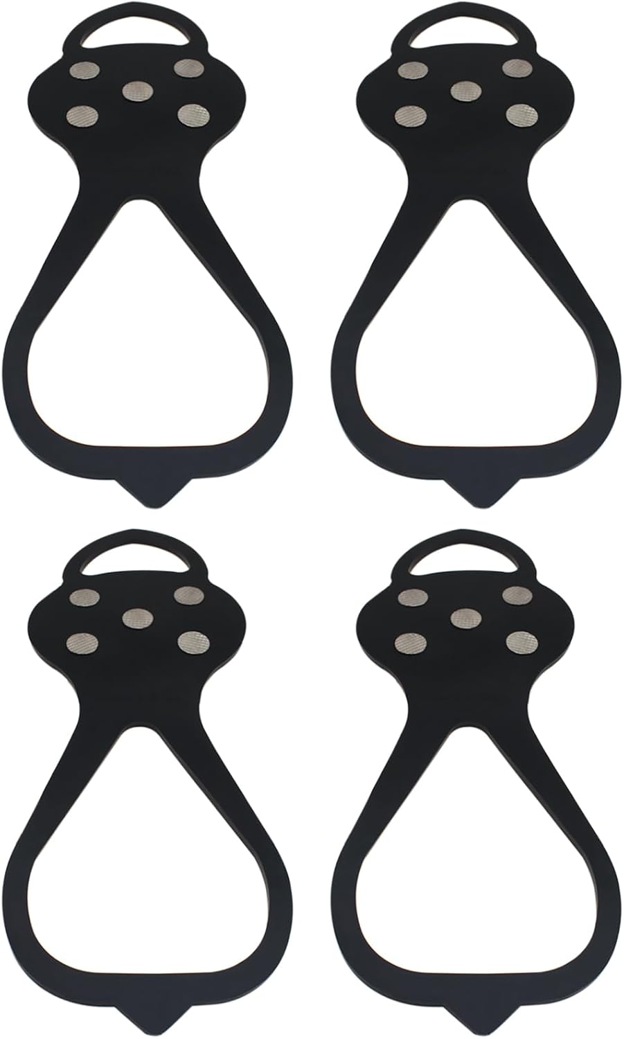 2 Pairs Non Slip Gripper Spikes Black Anti Slip Traction Cleats Ice Grippers with 10 Steel Studs for Walking On Ice and Snow