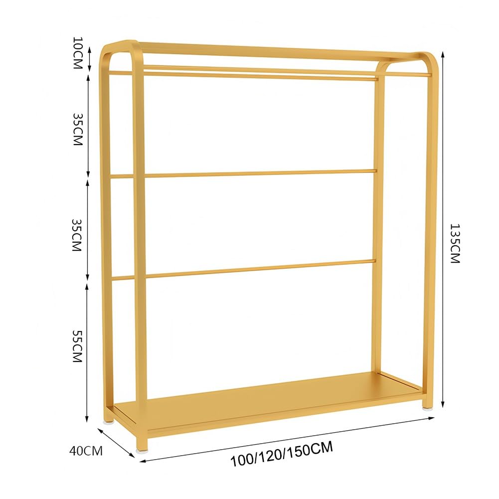 Scaffali Appendiabiti In Metallo Per Negozi Di Abbigliamento, Espositore Da Pavimento Per Biancheria Intima, Sciarpe, Mutandine, Calze, Pantofole E Pantaloncini, Facile Da Installare, Nero - 120X40X1