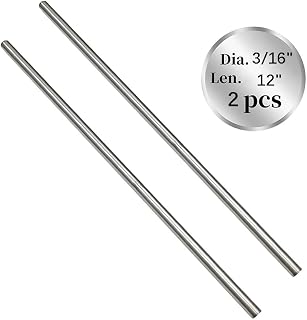 12" Length Titanium Rod 3/16" Dia(5mm),Titanium Alloy Round Rod GR5 Metal for Model Plane Cars Ship DIY Craft Metal Working (2 Pcs)