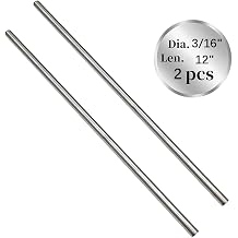 12" Length Titanium Rod 3/16" Dia5mm,Titanium Alloy Round Rod GR5 Metal for Model Plane Cars Ship DIY Craft Metal Working 2 Pcs