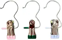 Kit 10 Cabides De Inox Com Presilha Para Calça Meia Roupas Organização Armário Guarda Roupa