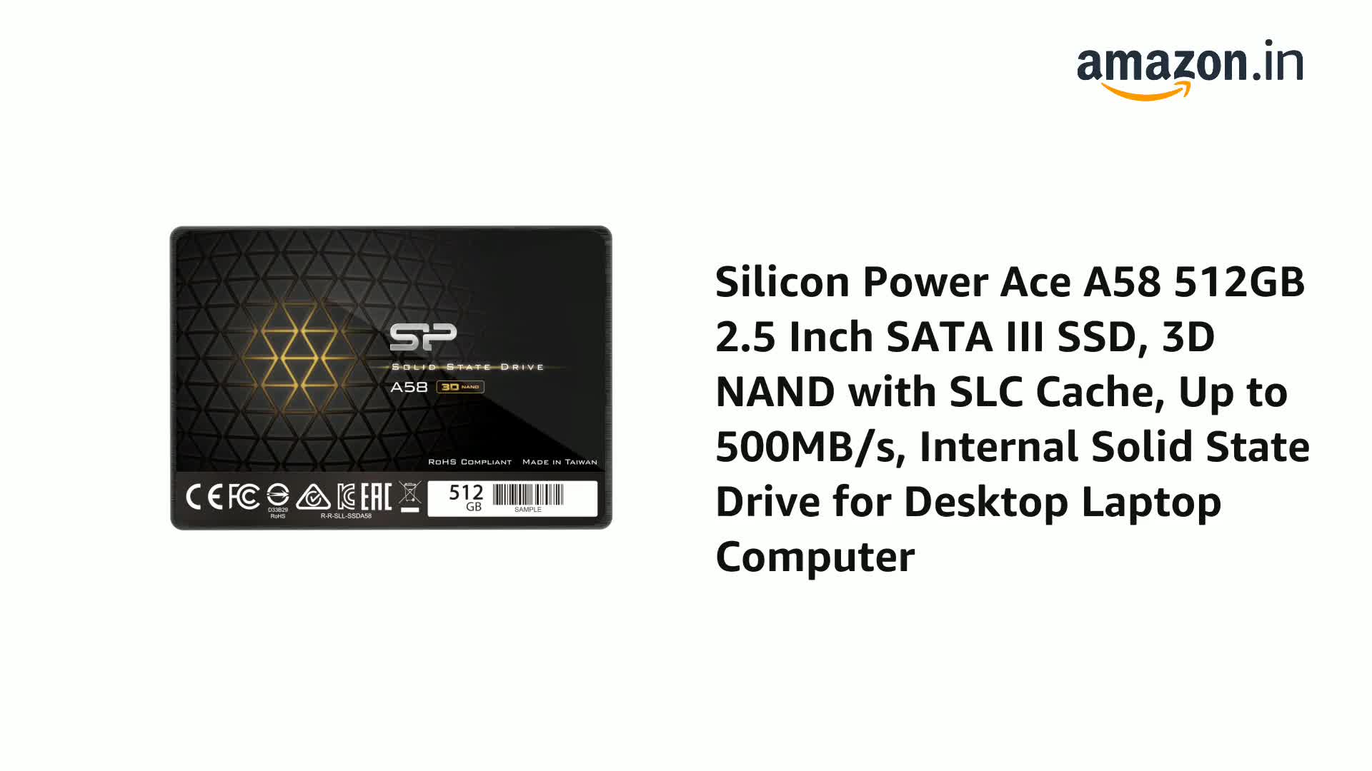 SP Silicon Power Ace A58 512GB 2.5 Inch SATA III SSD