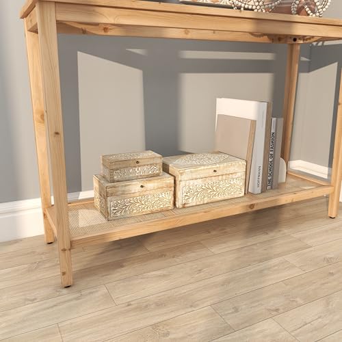 Deco 79 30985 Mango Wood Floral Decorative Box Decorative Keepsake Boxes thumb #6