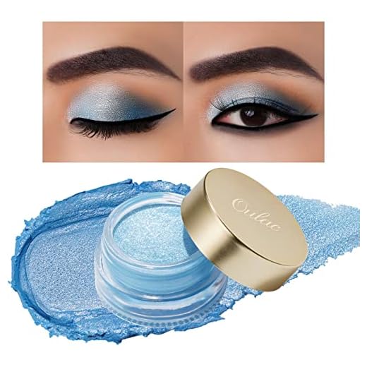 Oulac Ombretto Occhi Glitter Blu | Illuminante Viso Super Impermeabile, Lunga Durata 12 Ore, Finitura Lucida Scintillante, Formula Setosa e Idratante, Vegan |06g (02) No burden