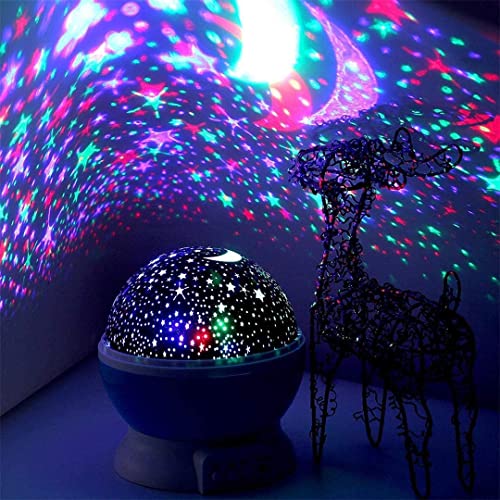 Image of Romantic Sky Star Master Night Light 360 Degree Moon Night Light Romantic Bedroom Kids Room Night Bulb Projector Children Kids Baby Sleep Lighting USB Lamp Led Projection, Multicolour