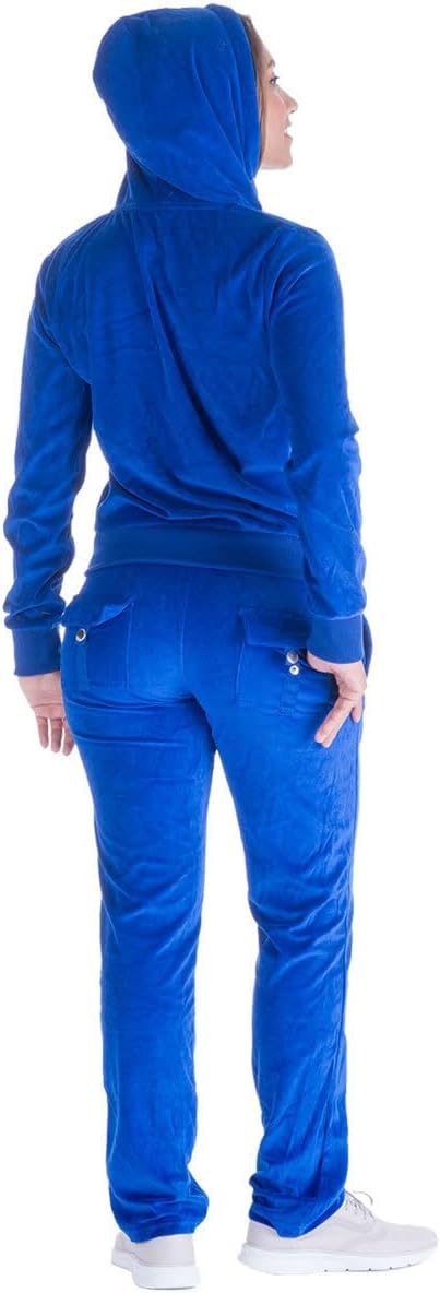 LeeHanTon Women's Velour Tracksuit 2 Piece Set Full Zip Hoodie & Joggers Soft Lounge Set for Yoga Gym Casual Wear - Image 3
