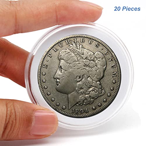 20 Pcs Clear Plastic Coin Capsules, Coin Collection Case Of 5 Size With Gasket For Coin Collection Morgan Silver Dollar& Roosevelt Dime& Civil War Era Two-Cent Piece Coin | 18/23/28/33/38Mm #TOP1
