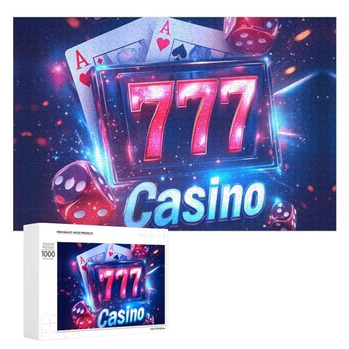 777 Casino Funy Jigsaw Puzzles Wooden Intellectual Puzzles Adults Brain-Teasing Game for Idea Gift...
