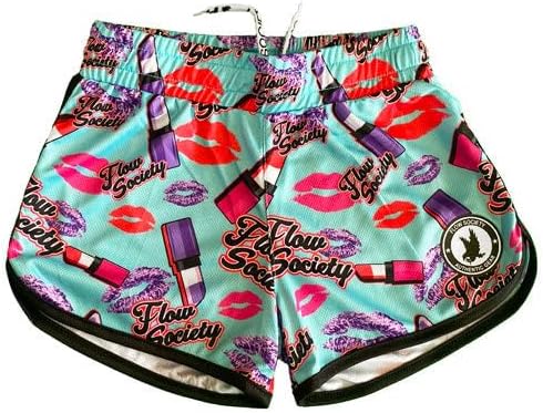 Flow Society Lipstick Flow Girls Athletic Shorts - Gym - Sports - Activewear - Patterned - Basketball - Lacrosse Shorts