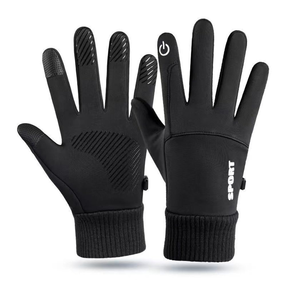 Men Winter Cycling Gloves Winter Outdoor Sports Running Motorcycle Ski Touchscreen Gloves Non Slip Warm Full Fingers Gloves