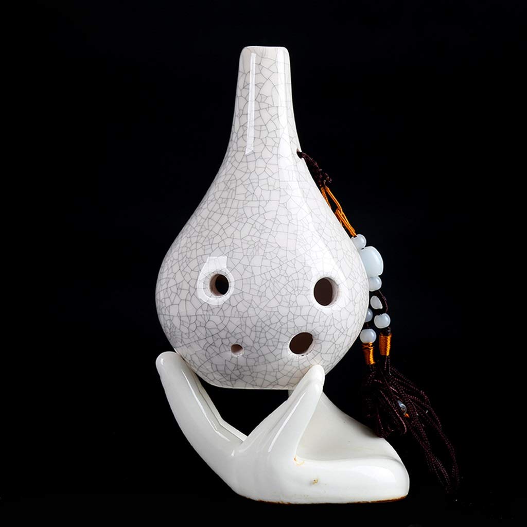 ocarina, Ocarina in terracotta contralto a 6 fori a forma di vaso creativo(White)