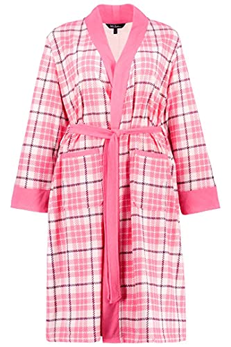 Preisvergleich Produktbild Ulla Popken Damen, Karo Bademantel, Hellrosa, 54