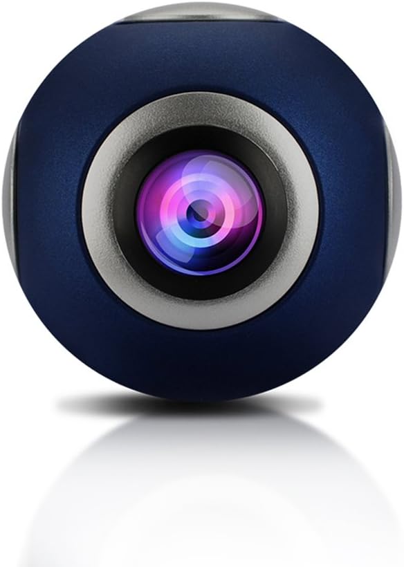 NIUIEME 720 Degree Dual Spherical Fisheye Lens Android Panorama Camera with 2K 3D VR, Panorama HD Capture and portable compatible Android Smartphones for travel,outdoor activity (Blue)