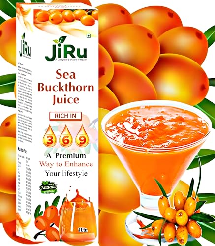 Jiru Sea Buckthorn Pulp Juice | Immunity Booster | Natural Source of Vitamin A, B, C, E, K, Omega 3, 6, 7, 9 and Antioxidant | Skin Care & Body Detox,