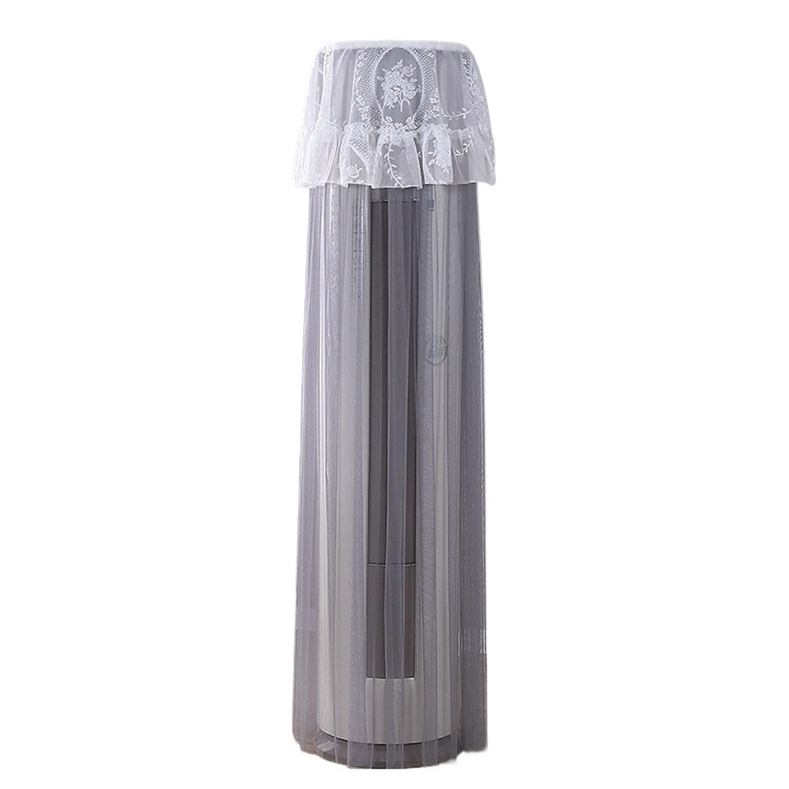 ERHTGUO Universal Lace Standing Air Conditioner Dust Cover Windproof Curtain Living Room Anti-direct Blow Turn(Colro1,Universal height 180cm)