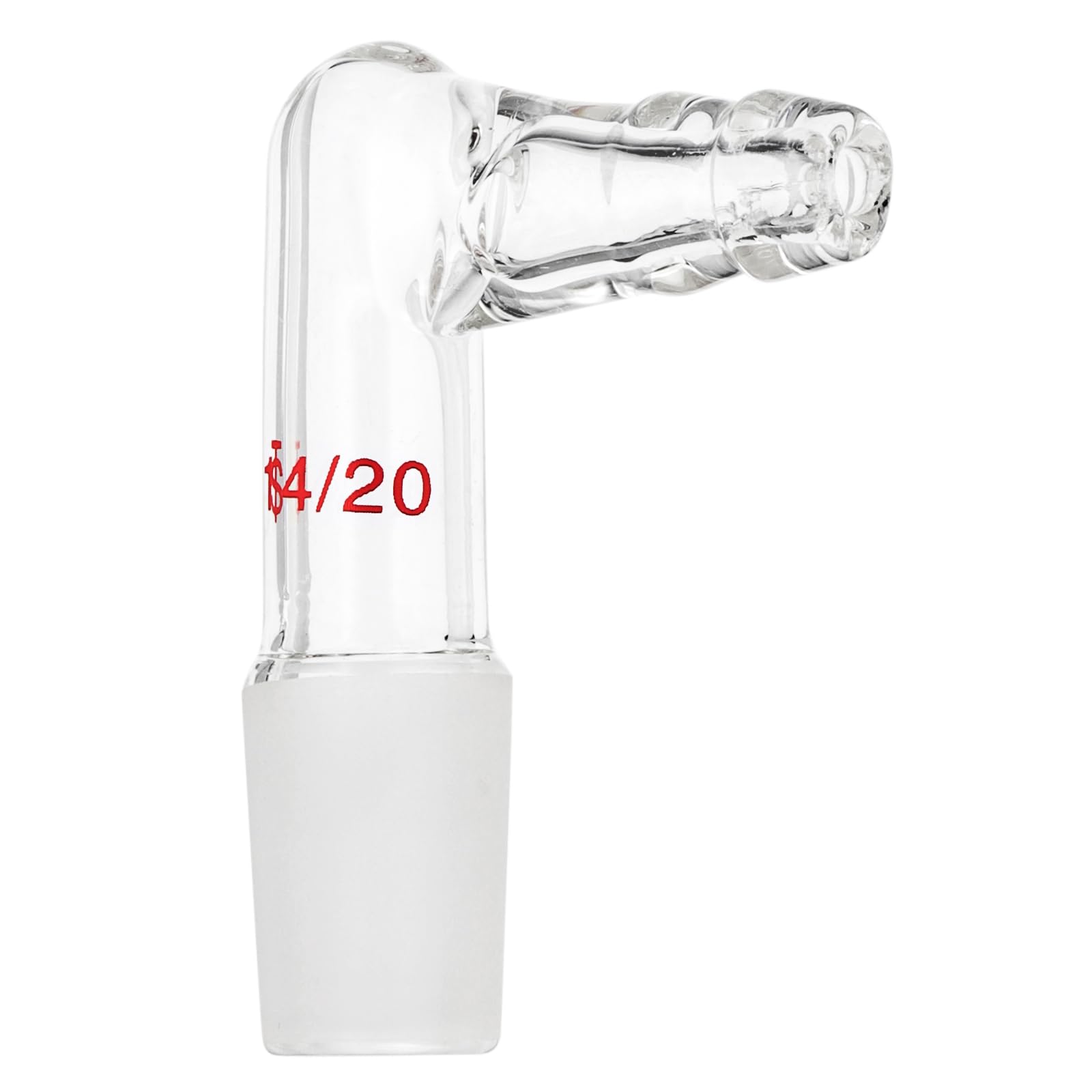 PATIKIL Distillation Adapter, 1 Pcs 90 Degree 14/20 Borosilicate Glass Outer and Inner Bend Joint Part for Laboratory Distillation Supply, 10.5mm / 0.41"