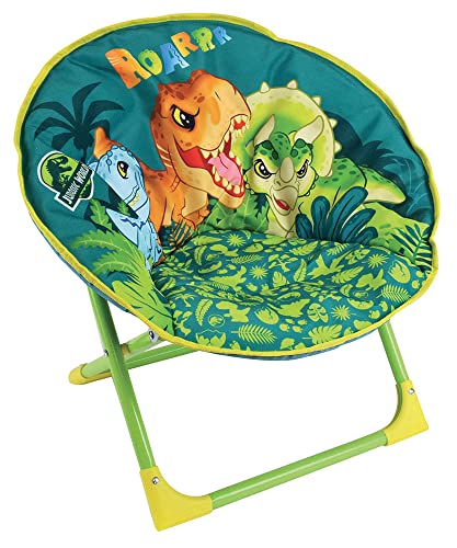 Fun House 713260 Jurassic World Dinosaure Siège Lune Pliable pour Enfant H.47 X L.54 X P.42 cm, Vert