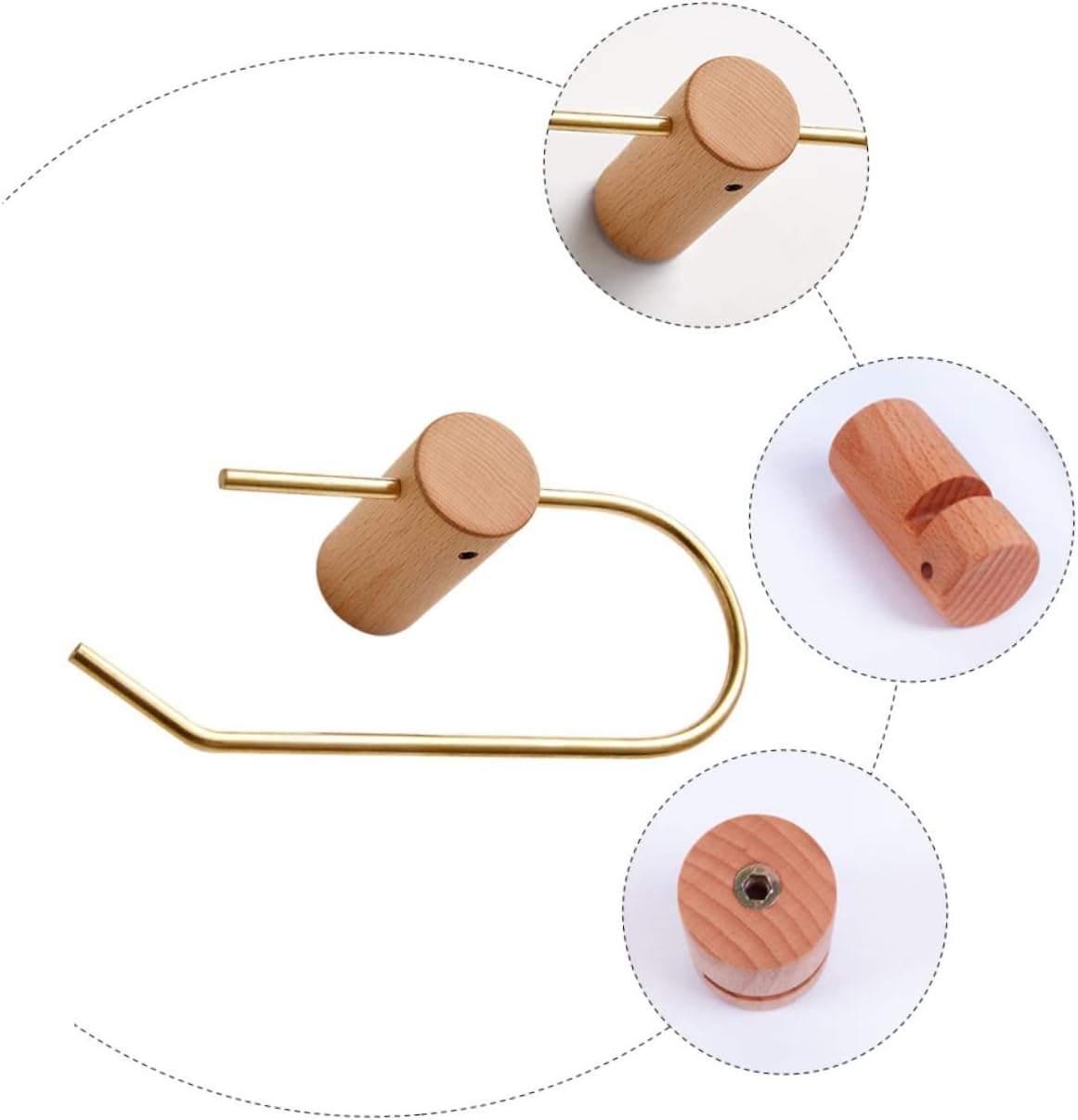 Veemoon 2pcs Wall-Mounted Toilet Paper Holder Paper Towel Rack Pivoting Roll Stand for Home