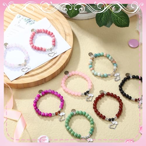 Remuuly 16 Pcs Beaded Bracelet Gifts for Nurses - Natural Stone Nurse Bracelet With Cards - Nursing Student and Practitioner Gifts for Women3