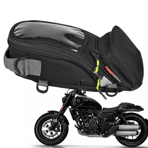 Borsa da serbatoio magnetica - Borsa portaoggetti universale per moto | Robusta borsa magnetica con design touch screen per moto impermeabili con base antiscivolo per un facile accesso e