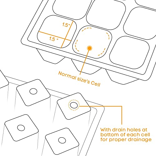 Mixc 10 Packs Seed Starter Tray Seed Starter Kit With Humidity Dome (120 Cells Total Tray) Seed Starting Trays Plant Starter Kit And Base Mini Greenhouse Germination Kit For Seeds Growing Starting #TOP5