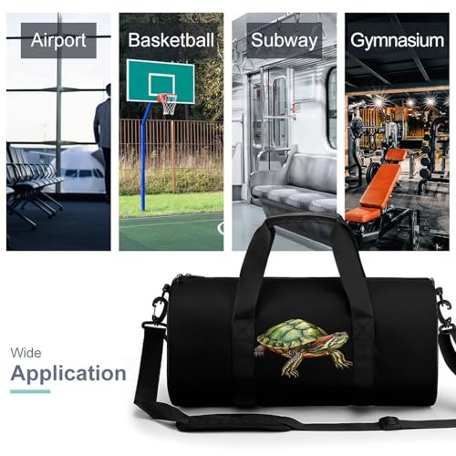 Red Eared Slider Turtle Gym Bag Lightweight Carry On Duffel Bag Athletic Sports Travel Bag Weekender Bag for Men Women3