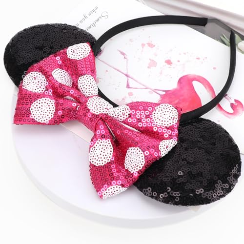Image of DRESHOW Mouse Ears Bow Headbands Glitter Party Decoration Cosplay Costume for Women