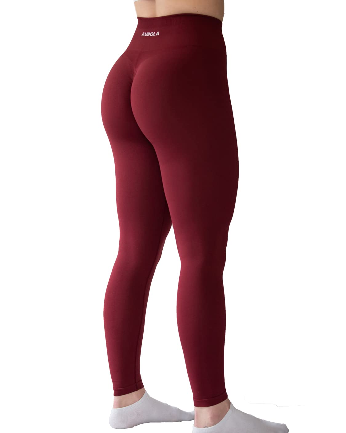 AUROLAWorkout Leggings for Women Seamless Scrunch Tights Tummy Control Gym Fitness Girl Sport Active Yoga Pants, Sun Dried Tomato, X-Small