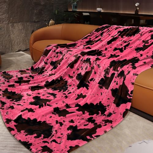 Image of Hot Pink Blanket Queen Size, Extra Large Soft Warm Full Size Fleece Blanket for Couch Bed, Pink Bedroom Living Room Home Decor, 90x90 Inches