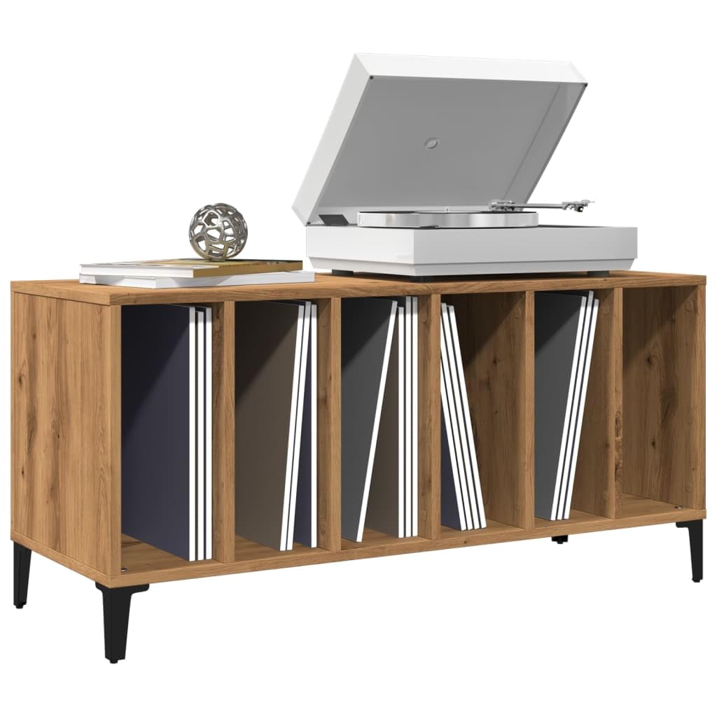 vidaXL Mueble para Discos Madera ingeniería Roble Artisan 100x38x48 cm, Armario de almacenaje de Discos, Mueble para Discos de Vinilo, aparador