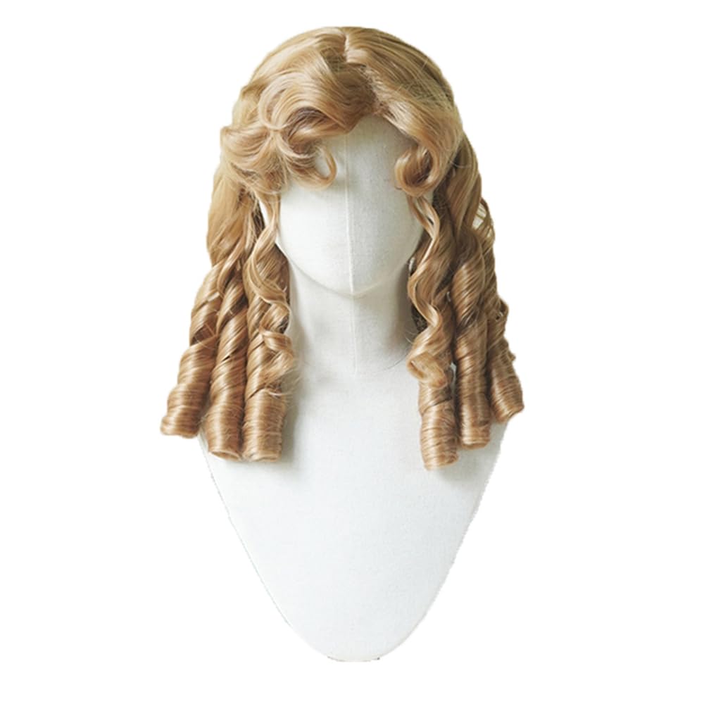 Short Curly Wavy Wig with Bangs for Women Girl Sweet Lolita Wigs Natural Looking Synthetic Wigs for Daily Party Use (Dark Gold Curly Bangs) Short Curly Wavy Wig with Bangs for Women Girl Sweet Lolita Wigs Natural Looking Synthetic Wigs for Daily Party Use (Dark Gold Curly Bangs)