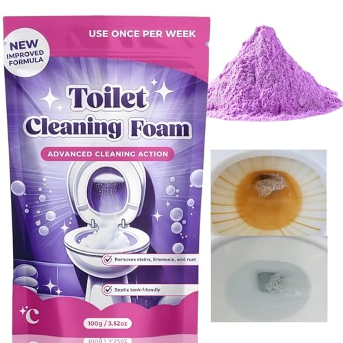 Fizzclean Toilet Cleaning Foaming Powder,Fizz Clean Toilet Cleaner,To/ilet Stain Remover Heavy Duty,To/ilet Cleaner for Hard Stains,Touch Free Foa/ming Toi/let Cleaning Foaming Powder,Clean&Odorless