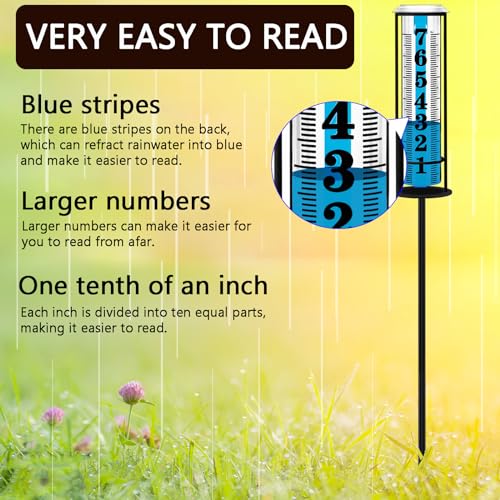 Biuwing 20240413A2D Rain Gauge Outdoor,Accurate Rain Gauges Outdoors Best Rated,Upgraded Freeze Proof Rain Measure Gauge thumb #4