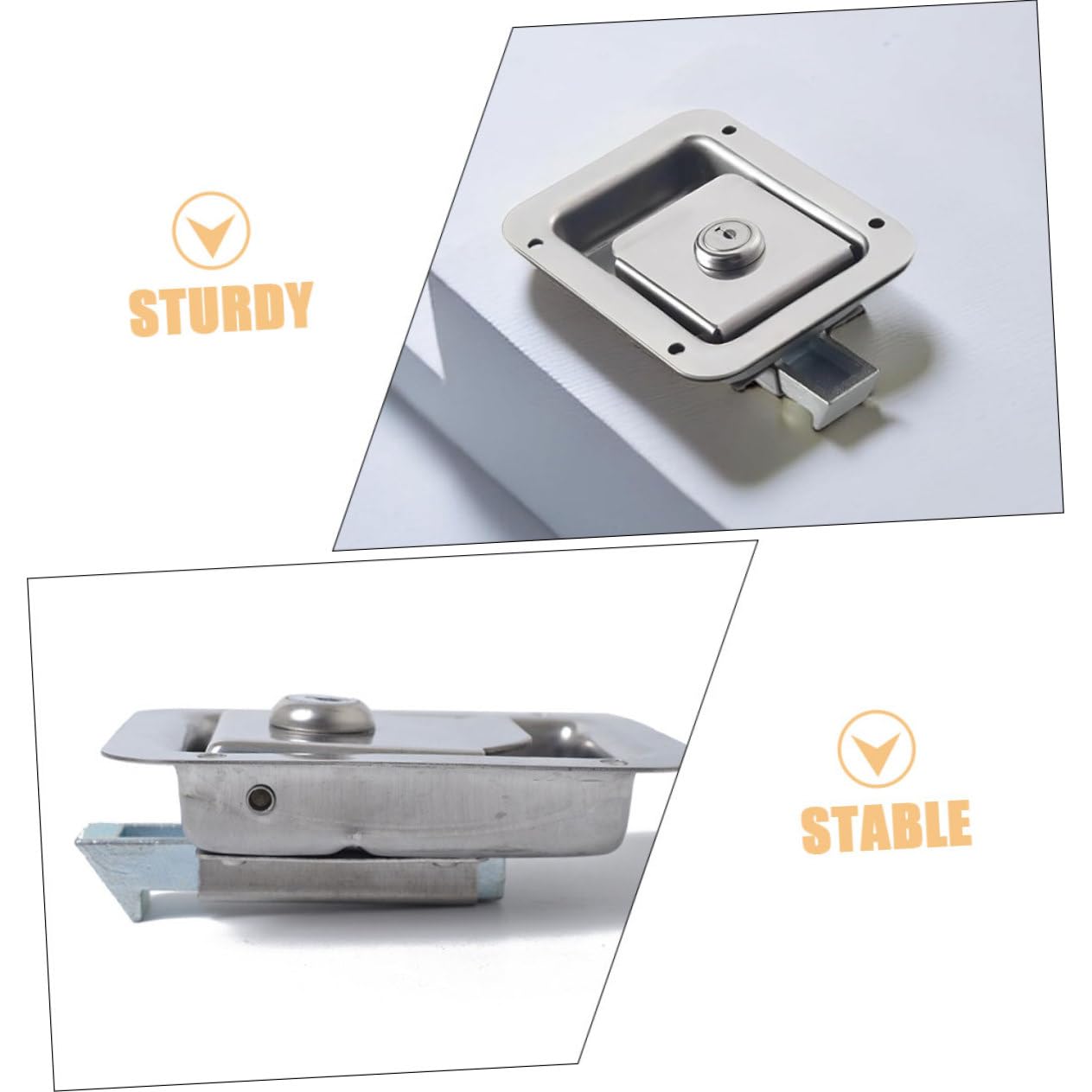 Mobestech Cerradura de Paleta para Caja de Herramientas de RV en Acero Inoxidable Plata Alta Seguridad y Diseño Moderno para Remolques y Cajas de Herramientas