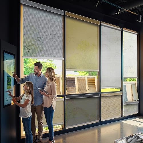 Hiladuo Customized Roller Shade Blinds, Made in The USA, (Lighting- Filtering Fabric)