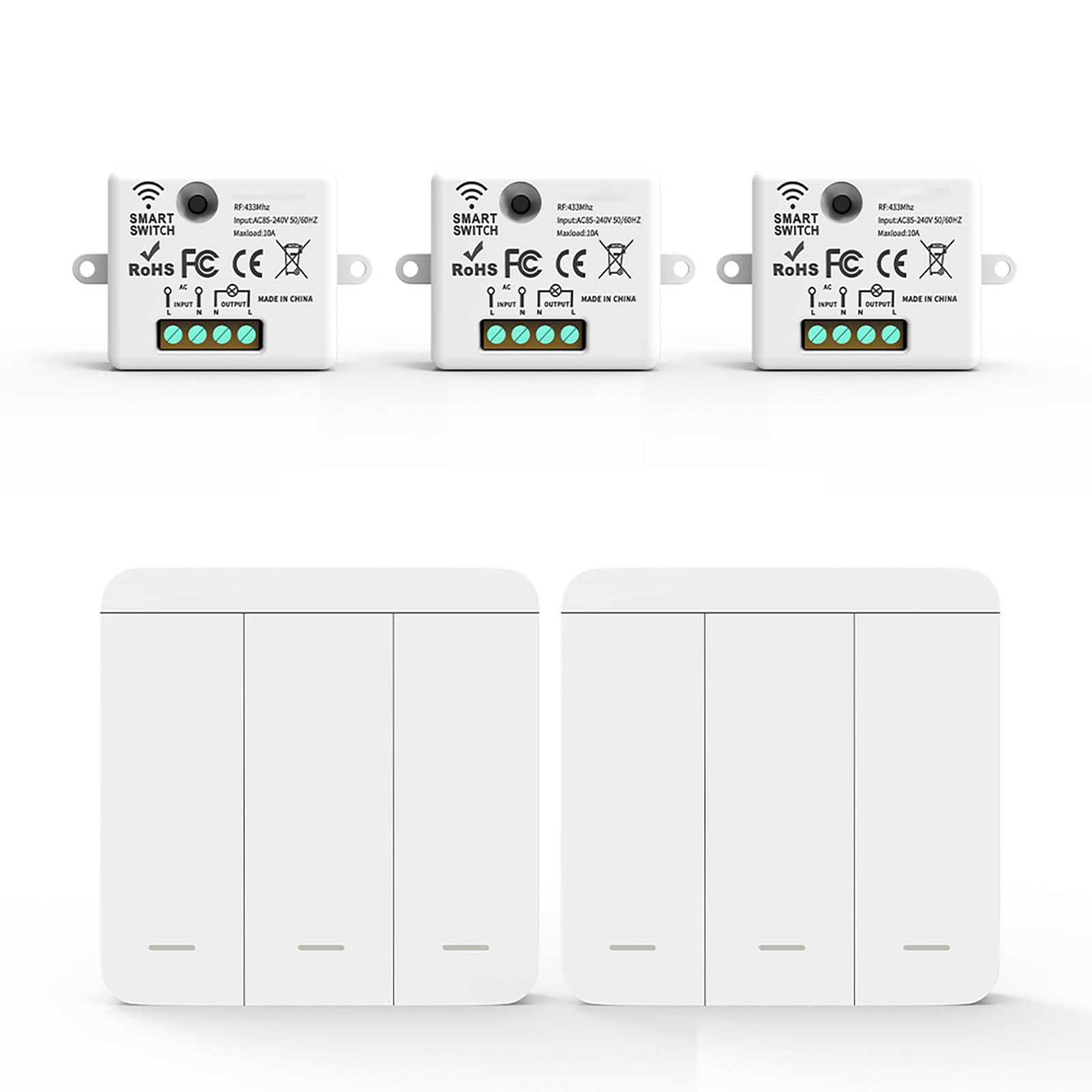 Smart WiFi Light Switch Kit, Receiver + Wireless Switch