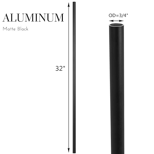 Miniatura 9 de Balaustres de aluminio de 36 x 34 - Pasamanos de metal para interiores y exteriores, husillos de escalera redondos huecos para porche de terraza,