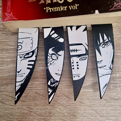 Image of Naruto Knife Bookmark Set of 4 | Anime Character Bookmarks Made from Eco-Friendly Bioplastic | Durable & Waterproof Page Markers for Manga, Books, Notes