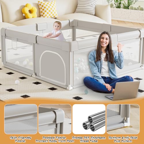 Hiaksedt SAMPLE_SKU_16218 Baby Playpen 50X50 Inch, Play Pens For Babies And Toddlers Baby Fence Baby Play Yards thumb #4