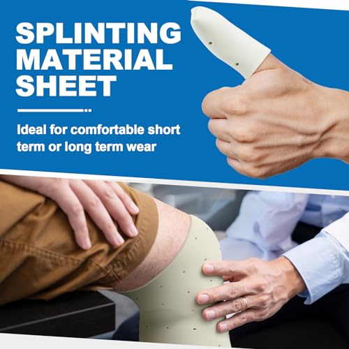 Image of Threlaco Splinting Thermoplastic Material Sheet 1 /8 inch x 18 inch x 24 inch 1% Perforated Single Sheet Splinting Material Large for Elbow Wrist Finger Foot Brace Novice and Experienced Splinters, Beige