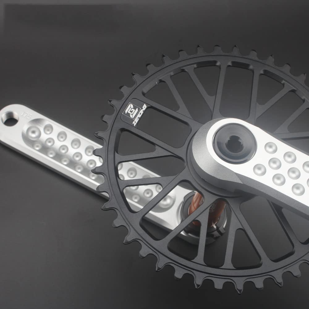 Zestaw korby rowerowej, zestaw korbowy do roweru wyścigowego, 40/42/44/46/48T, stop aluminium, okrągła pojedyncza tarcza łańcuchowa, zestaw korbowy, 175 mm, GXP, wydrążony, zintegrowany zestaw korbowy