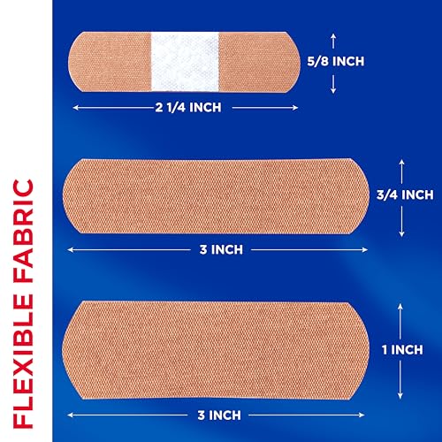 Image of BAND-AID Brand Flexible Fabric Adhesive Bandages with Memory-Weave Fabric, Quilt-Aid Comfort Pad & Hurt-Free Pad; Wound Care for Minor Cuts, Scrapes, & Wounds, Assorted Sizes, 2 x 100 Count