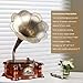Wooden Vintage Gramophone Record Player, Retro Phonograph Record Players,Audio Turntables Vinyl Music Player,Decorative Gramophone Player with USB Play & Remote Control for Home/Christmas/Party