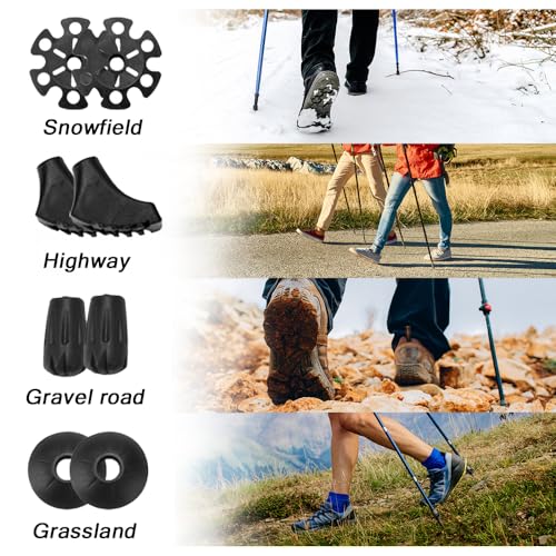 HOVIN Teleskop Walking Stöcke 105-130cm,Nordic Walking Stöcke Damen,Aluminium Wanderstöcke...